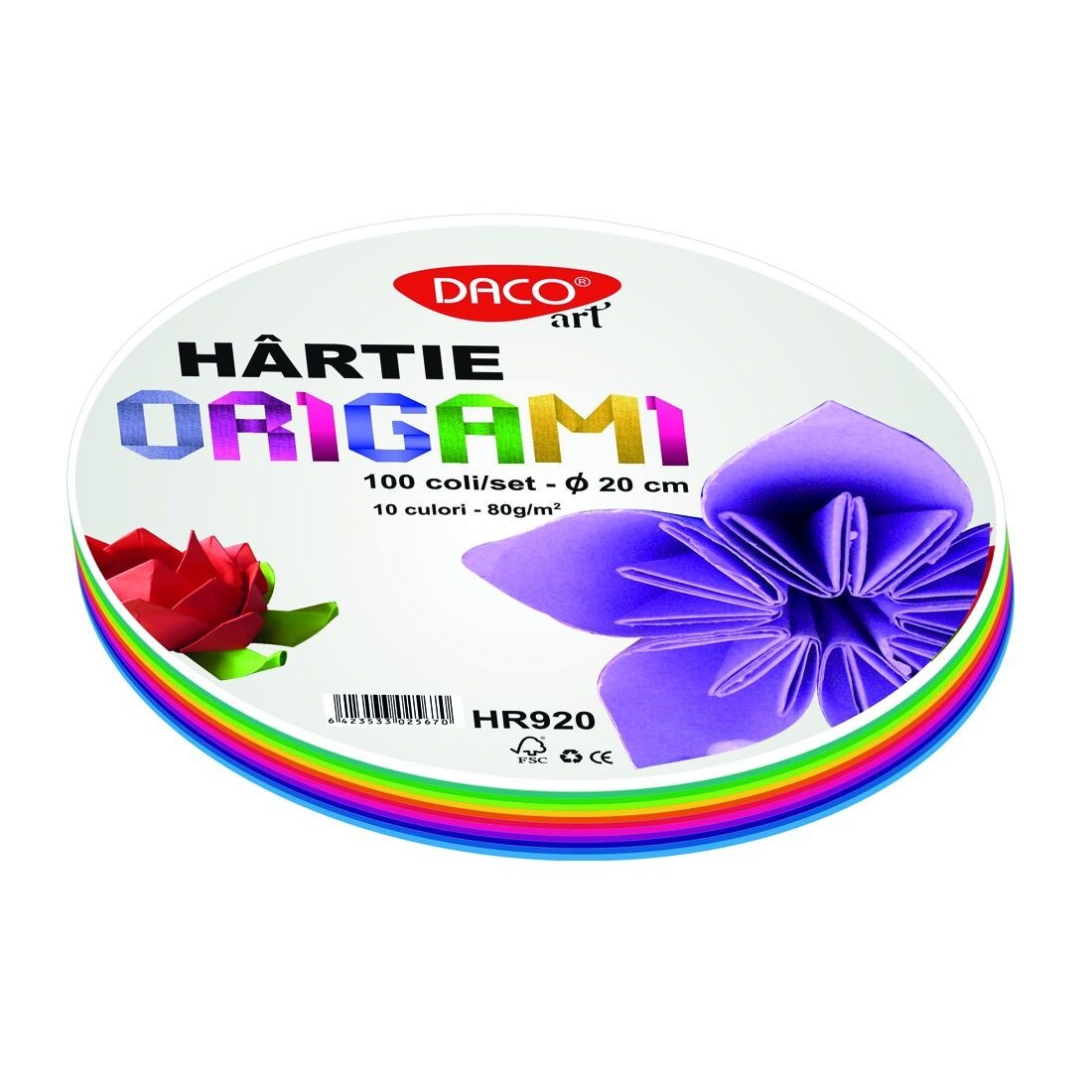 Hartie origami 20 cm, 100/ set DACO