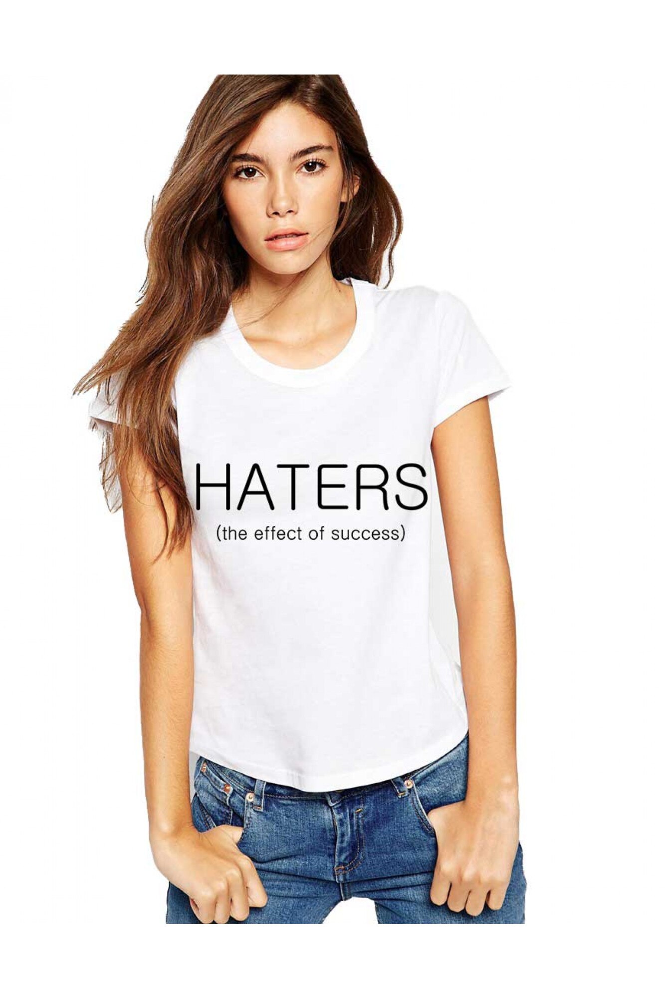 Tricou dama alb - HATERS