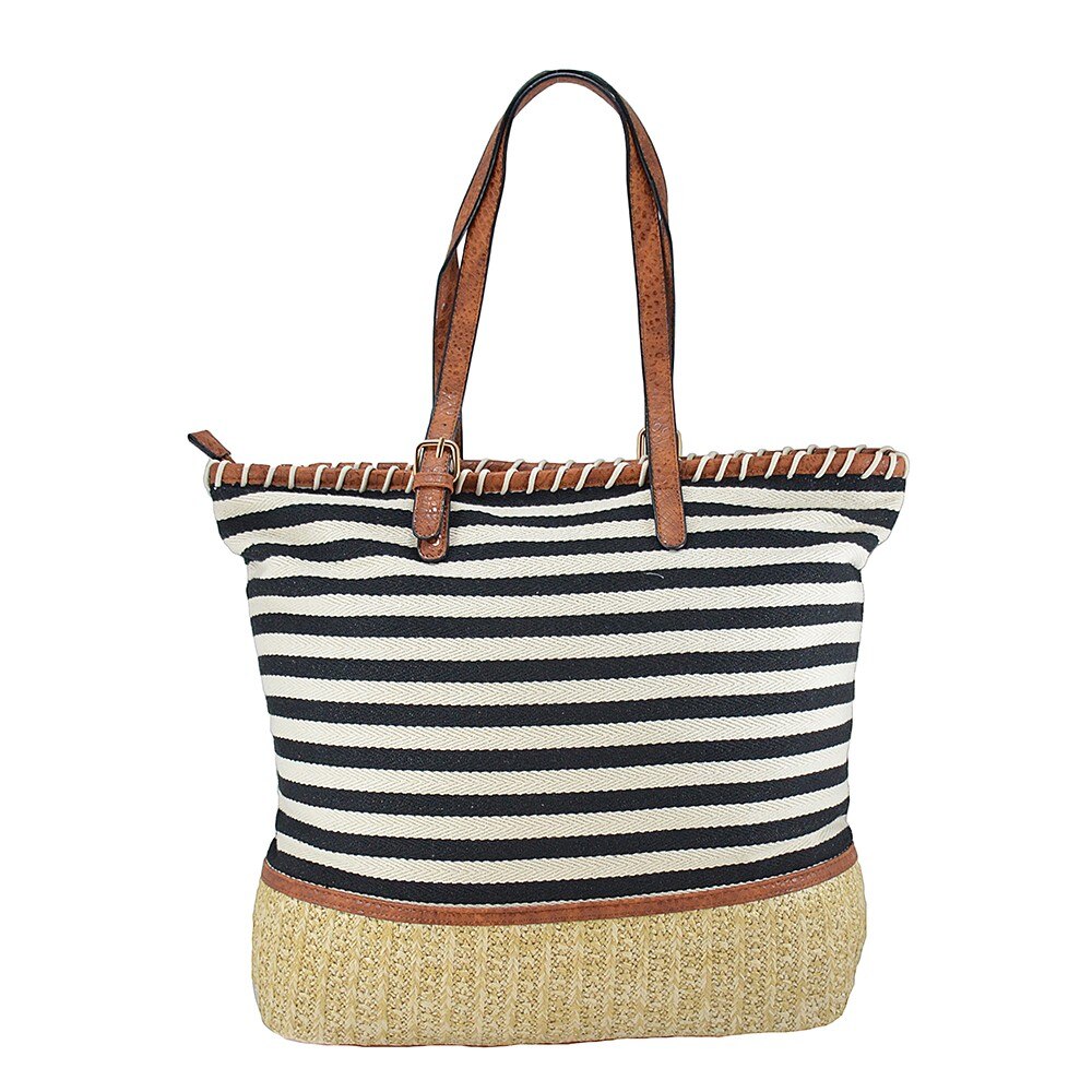 Geanta shopping Chantal cu dungi negre - LaRue