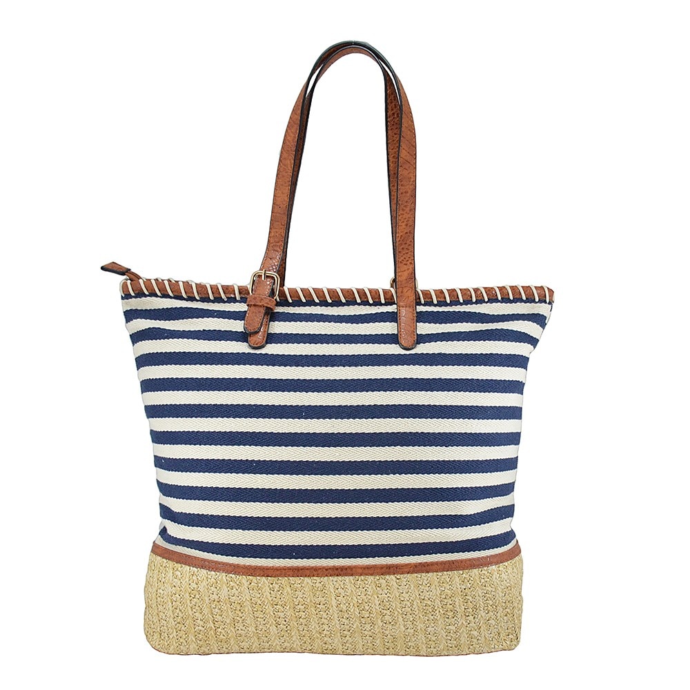Geanta shopping Chantal cu dungi albastre - LaRue