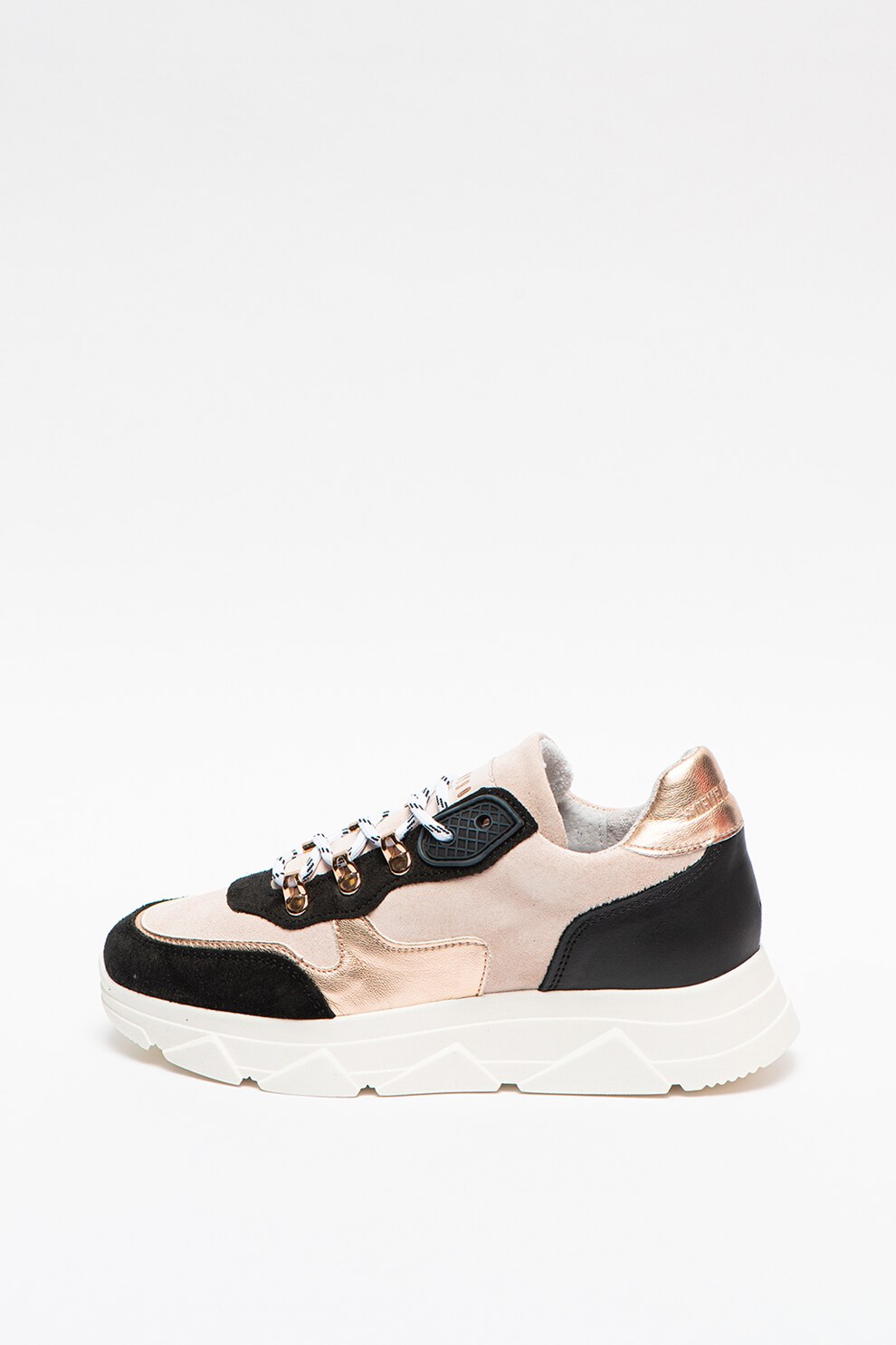 Steve Madden, Pantofi sport colorblock cu garnituri de piele intoarsa Picante, Roz/Negru, 39