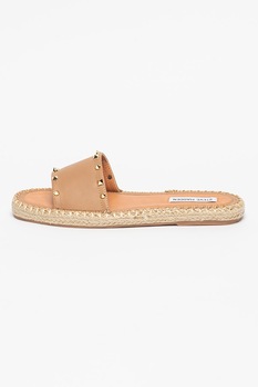 Steve Madden, Papuci tip espadrile de piele Stjohns Steve Madden, Papuci tip espadrile de piele Stjohns