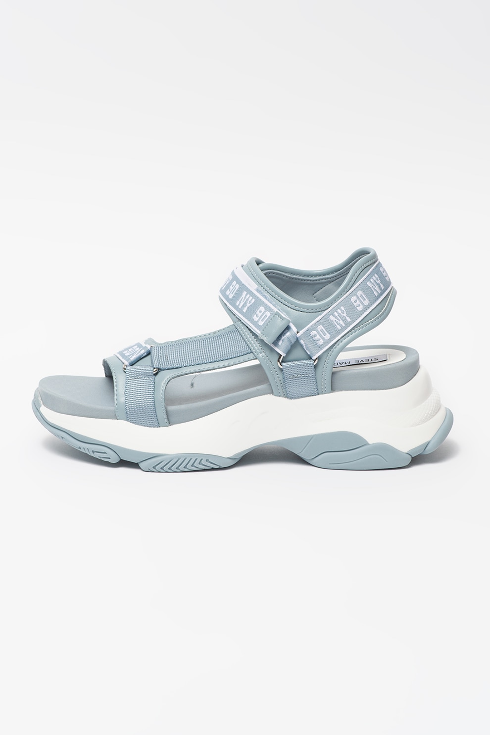 Steve Madden, Sandale de piele ecologica si material textil cu velcro Magnitude