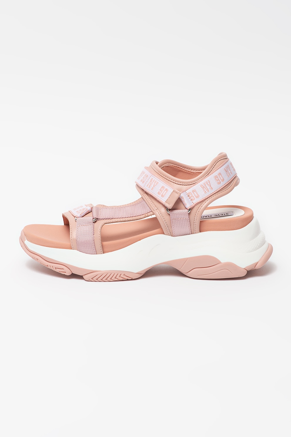 Steve Madden, Sandale de piele ecologica si material textil cu velcro Magnitude