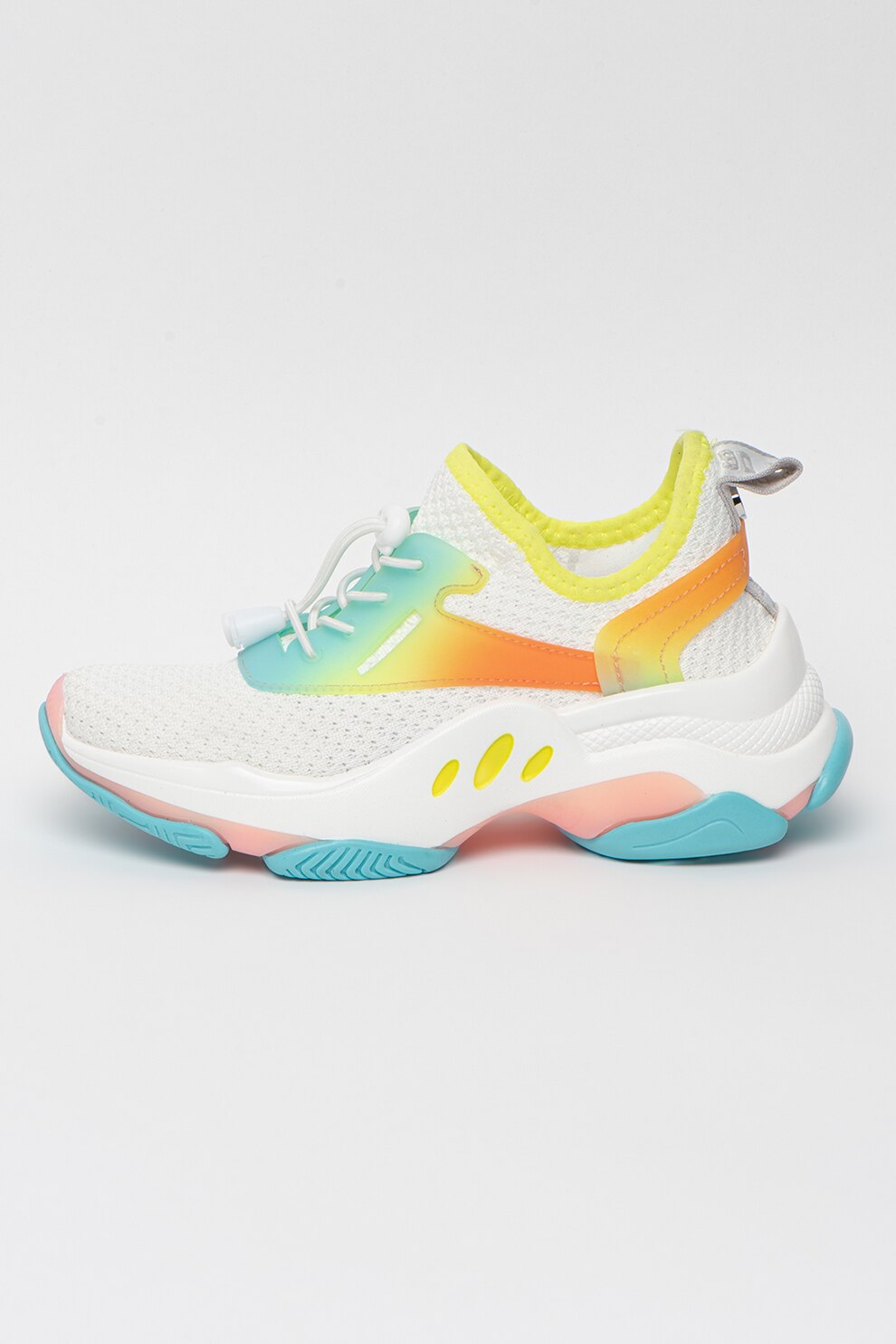 Steve Madden, Pantofi sport din plasa cu aspect masiv Myless, Alb/Albastru/Oranj, 31 EU