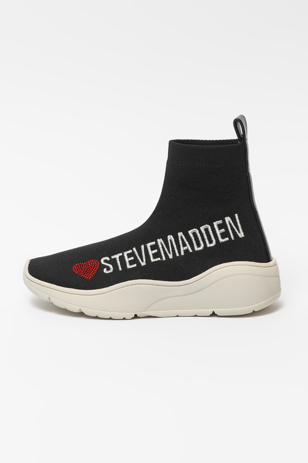 Steve Madden, Pantofi sport slip-on cu model soseta Jballur, Negru, 32 EU