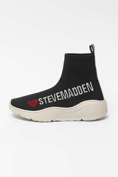 Steve Madden, Pantofi sport slip-on cu model soseta Jballur, Negru, 32 EU Steve Madden, Pantofi sport slip-on cu model soseta Jballur, Negru, 32 EU