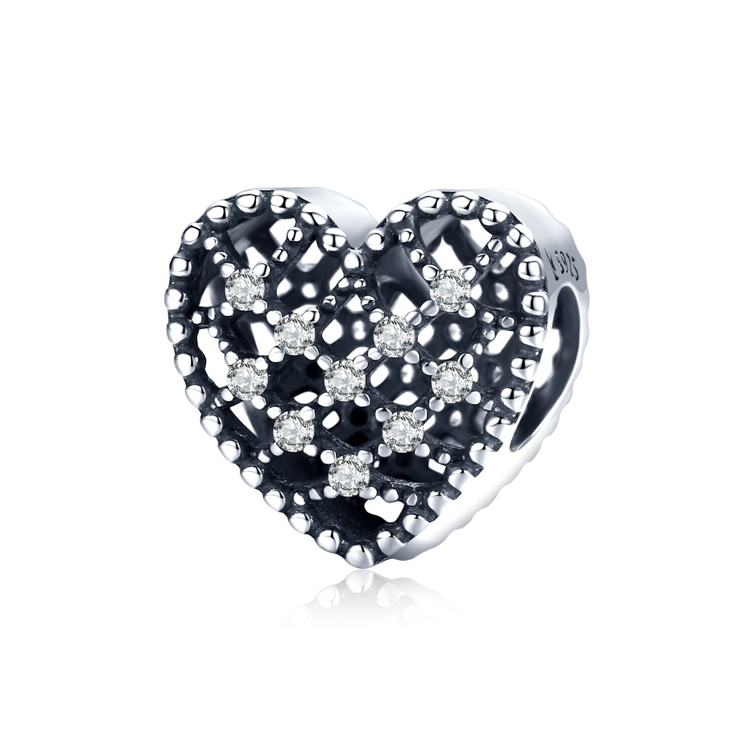 Talisman din argint Vintage Shiny Heart