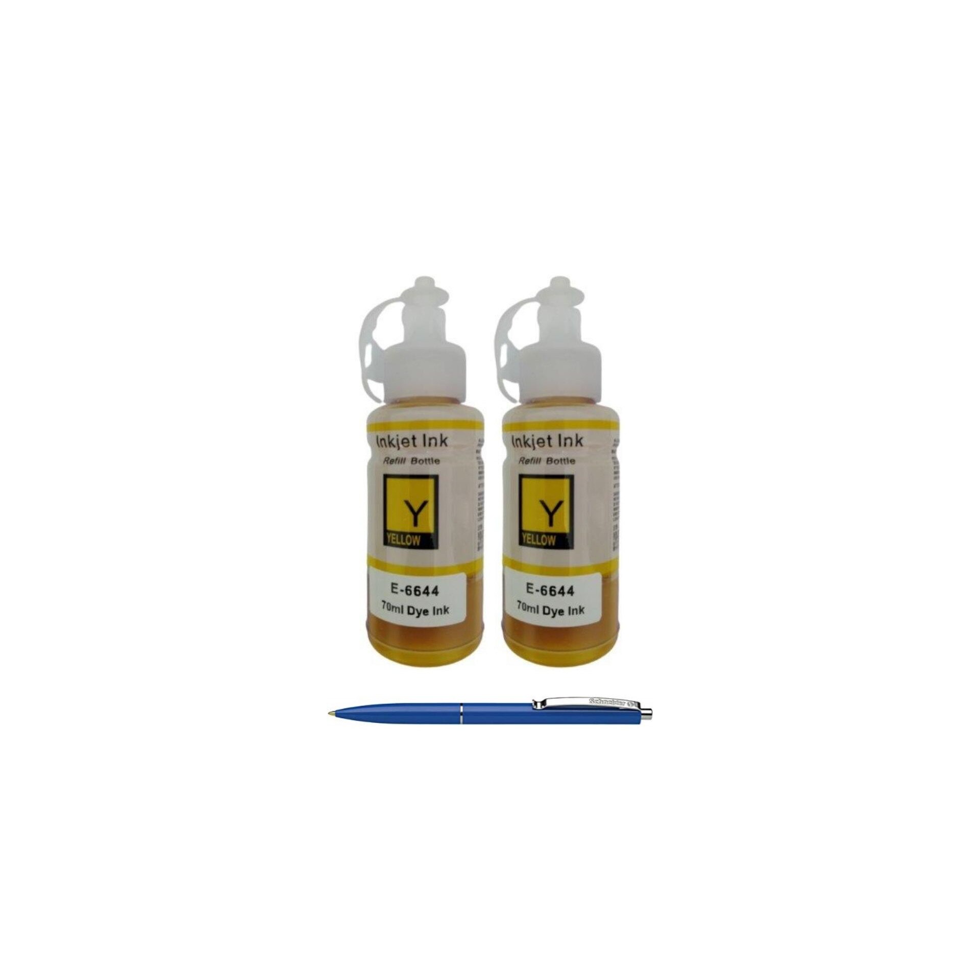 Pachet Flacoane Cerneala compatibila EPSON 2X T6644 Yellow 13000 pagini un-box Alphachem si Pix Schneider