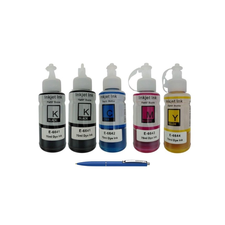 Kompatibilis tintapalack csomag EPSON 2X T6641 fekete, 1X T6642 cián, 1X T6643 bíbor, 1X T6644 sárga, 27500 oldal, egydobozos Alphachem és Schneider Pen