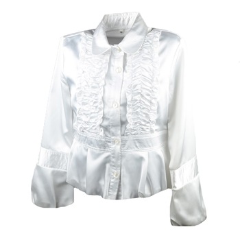 Camasa cu maneca lunga pentru fete Mini Junior CFMJ-7, Alb, 146 Camasa cu maneca lunga pentru fete Mini Junior CFMJ-7, Alb, 146