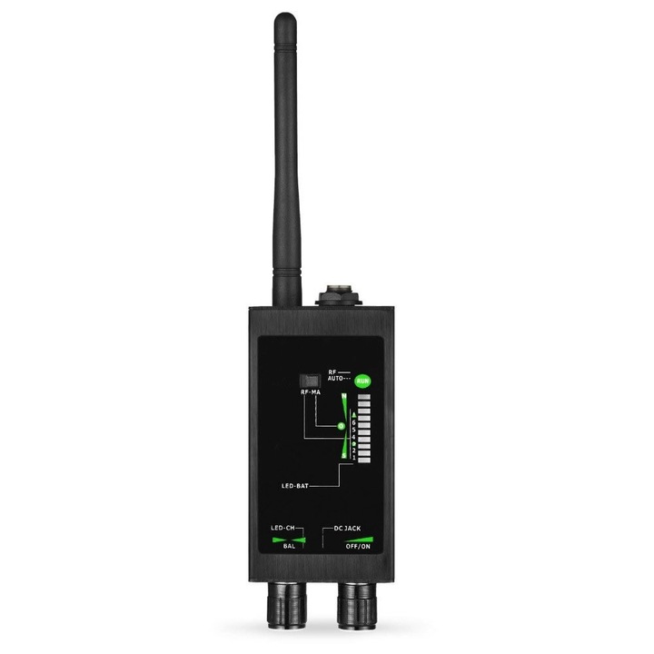 Detector Ultraprofesional de camere ascunse, microfoane spy, localizatoare GPS si telefoane mobile, 12Ghz