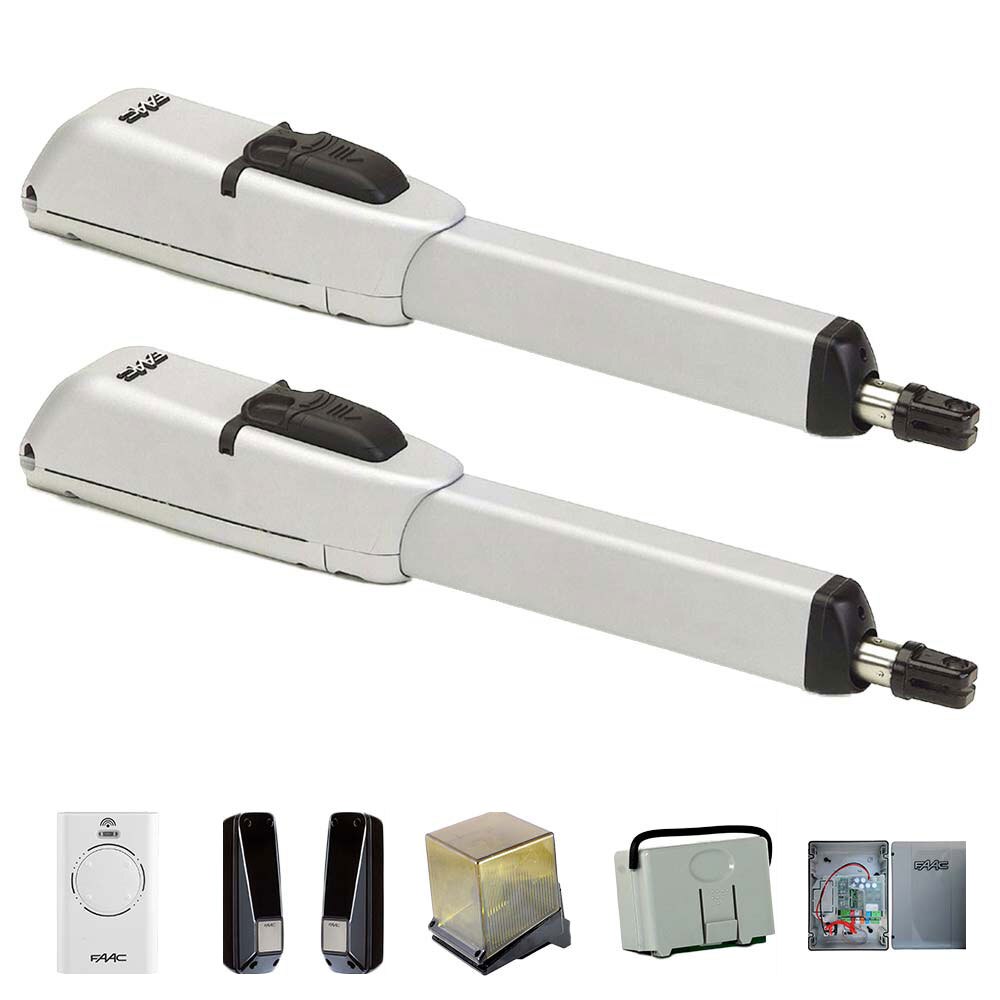 Kit automatizare, pentru porti batante, rezidentiale, de max. 2 x 2.5m, sau 2 x 3 m, cu yala, (230V) , Kit415, Faac