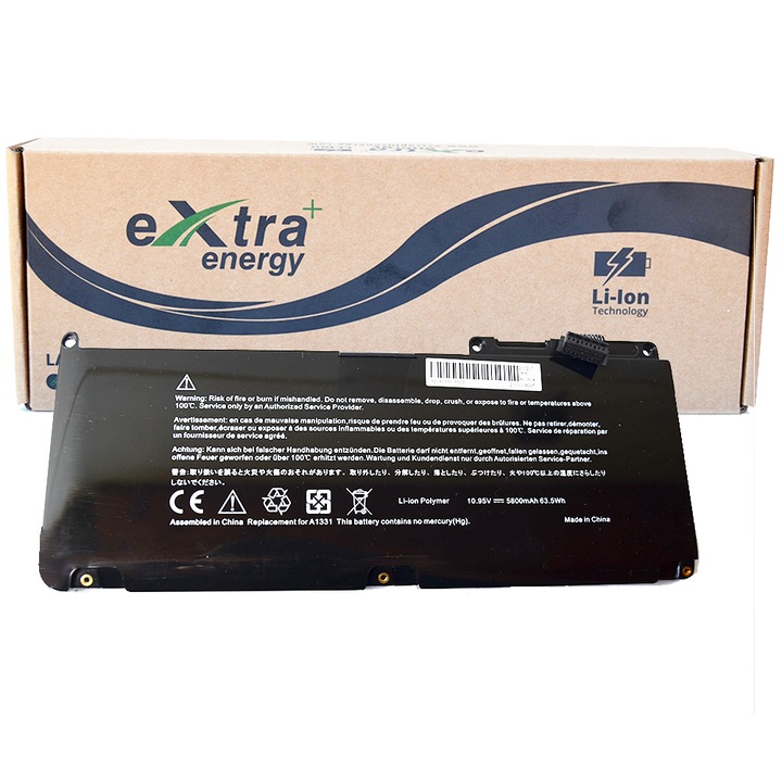 Li-Polymer laptop akkumulátor Apple MacBook Pro/Air A1331 A1342 5200 mAh-hoz, 6 cellával