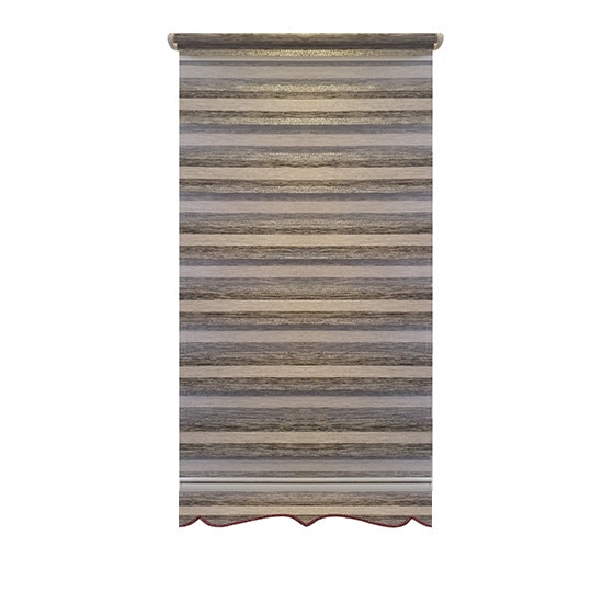 Jaluzea tip Rulou textil cu Terminatie Decorativa,Rolete Zebra Day & Night Luxury,Exclusive New Collection,Model cu insertie de sclipici ,68x160cm,RV06,culoare gri deschis gri ,accesorii albe