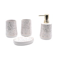 set accesorii pentru baie savoniera dozator sapun 2 pahare ceramica alb imagen 45_0_
0