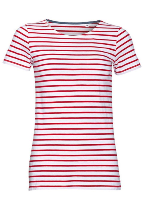 Tricou femei, bumbac, Sol's Miles, Rosu/Alb