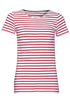 Tricou femei, bumbac, Sol's Miles, Alb/Rosu Tricou femei, bumbac, Sol's Miles, Alb/Rosu