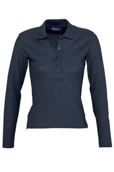 Tricou polo cu maneca lunga femei, bumbac, Sol's Podium, Bleumarin Tricou polo cu maneca lunga femei, bumbac, Sol's Podium, Bleumarin