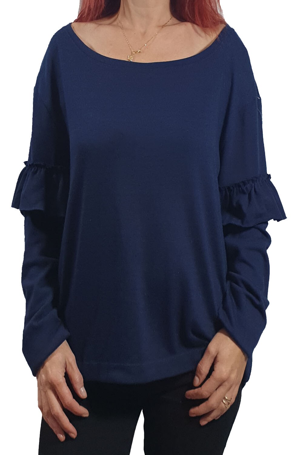 Pulover dama Tally Weijl, albastru inchis, S