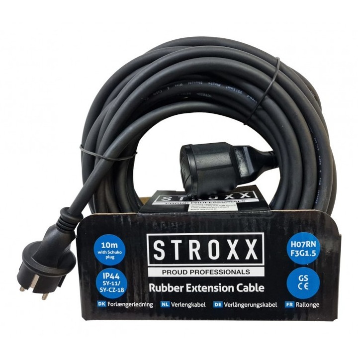 Prelungitor de curent izolatie neopren 10 metri, IP44, STROXX