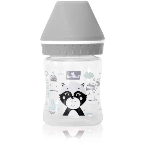 Biberon Lorelli cu Gat Larg 125 ml, My Friend 0 luni+, Grey