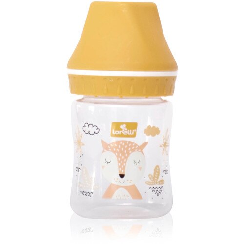 Biberon Lorelli cu Gat Larg 125 ml, My Friend 0 luni+, Yellow