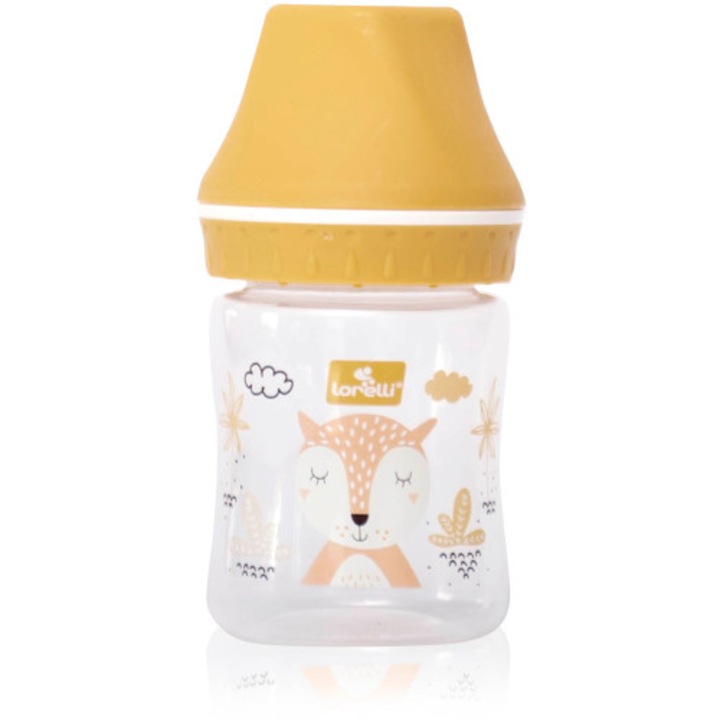 Lorelli cumisüveg, széles szájjal, 125 ml, My Friend, 0 hónapos+, sárga