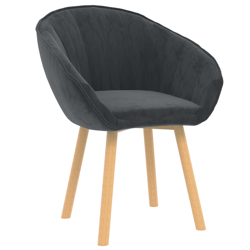 Scaun de bucatarie, vidaXL, Catifea, 62 x 58 x 76cm, Gri inchis