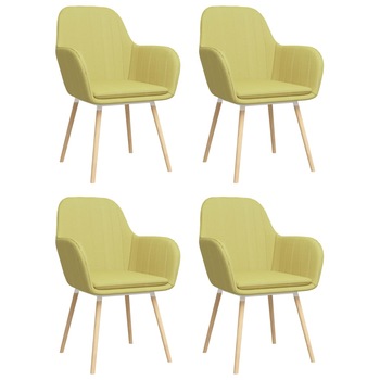 Set 4 scaune de bucatarie cu brate, vidaXL, Tesatura, 56 x 59 x 85cm, Verde Set 4 scaune de bucatarie cu brate, vidaXL, Tesatura, 56 x 59 x 85cm, Verde