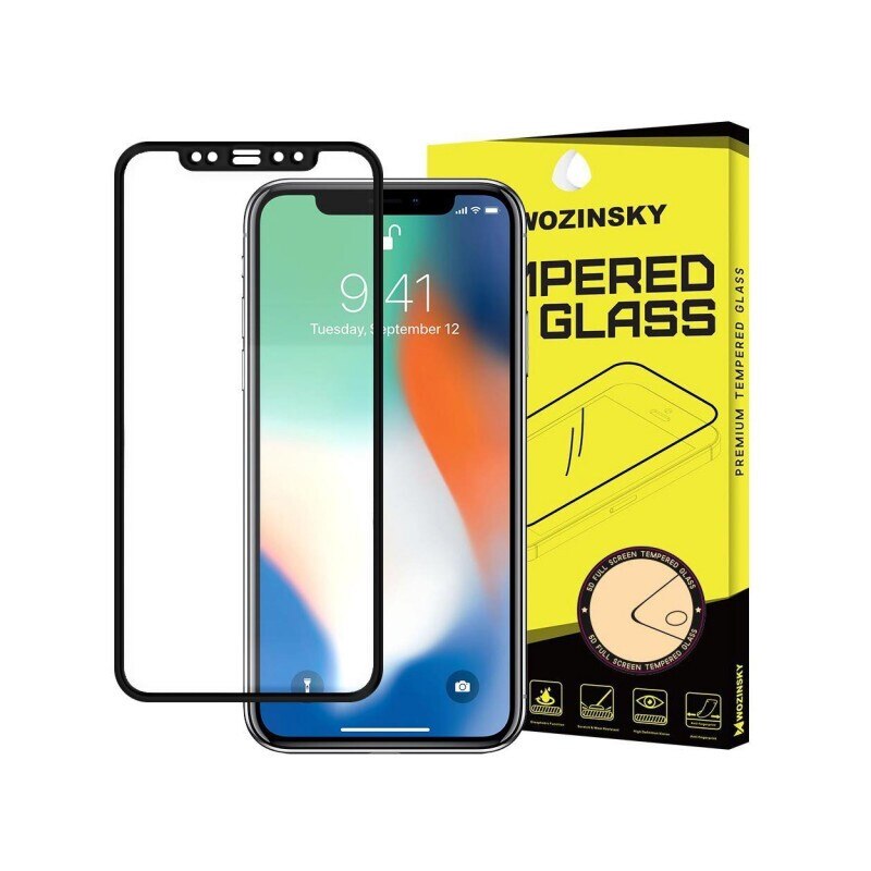 Folie Sticla Securizata Wozinsky Full Cover Pentru iPhone 12 Pro Max , transparenta Cu Margine Neagra