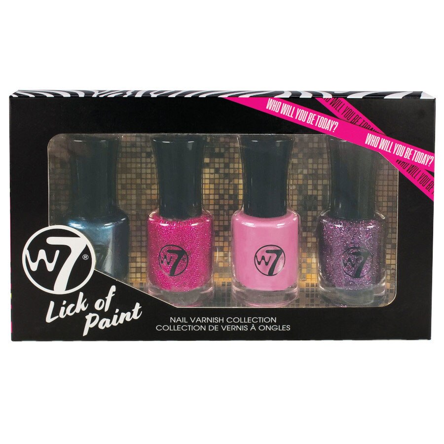 Set 4 Lacuri de Unghii, W7 Lick Of Paint Nail Varnish Collection Set, 4 x 12 ml