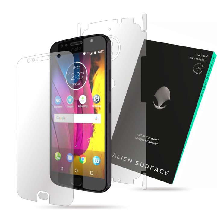 Alien Surface, Motorola Moto G5S, képernyővédő fólia, hátsó, oldal