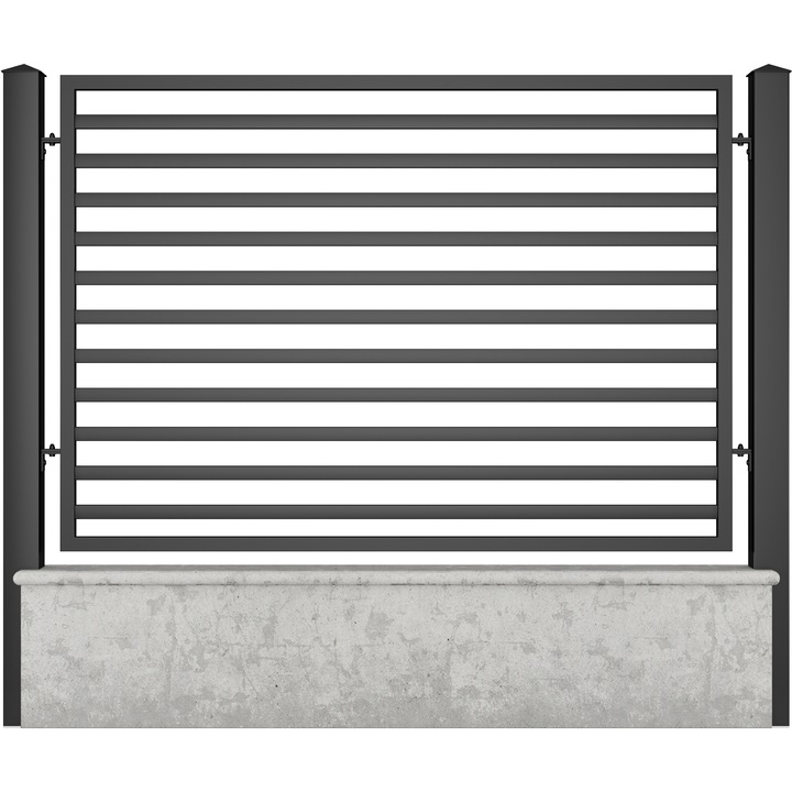 Panou gard mediu, Todome, modern 11, negru, 200 x 150 cm