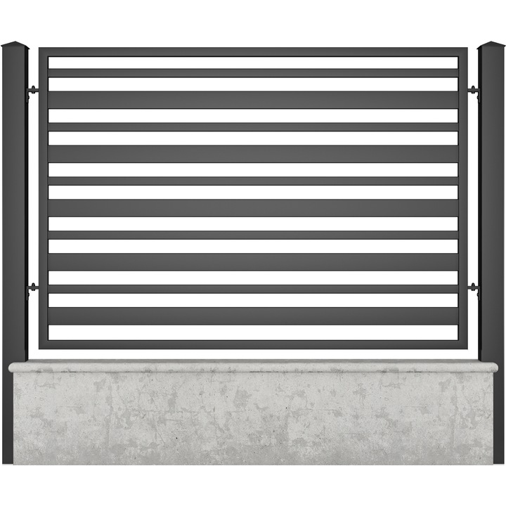 Panou gard mediu, Todome, modern 12, negru, 200 x 150 cm