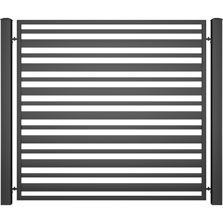 Panou gard mare, Todome, modern 12, negru, 200 x 180 cm