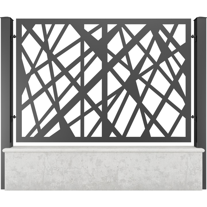 Panou gard mic, Todome, tabla decupata 30, negru, 200 x 110 cm