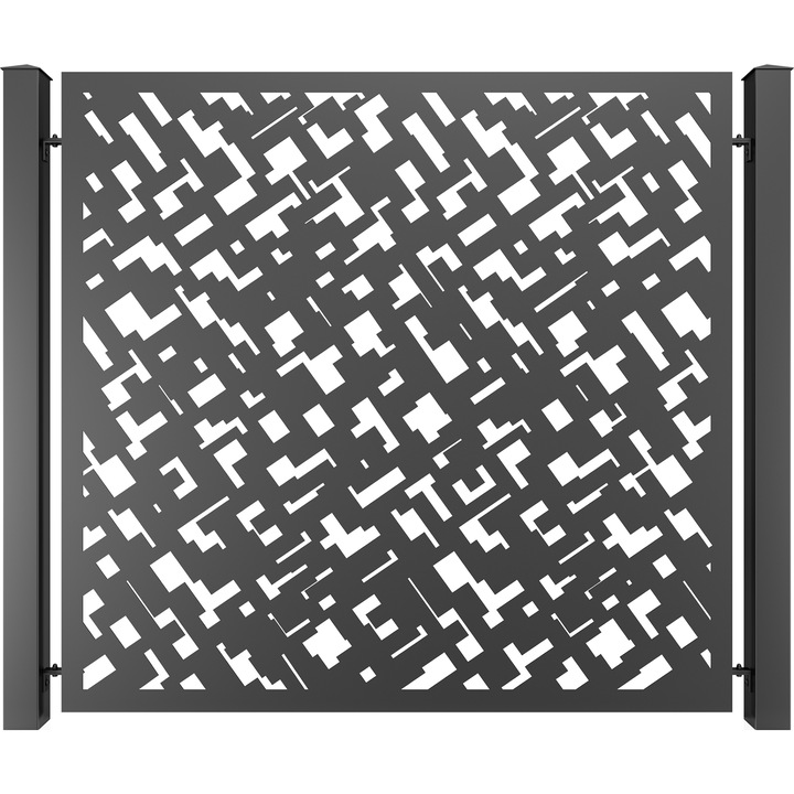 Panou gard mare, Todome, tabla decupata 24, negru, 200 x 180 cm