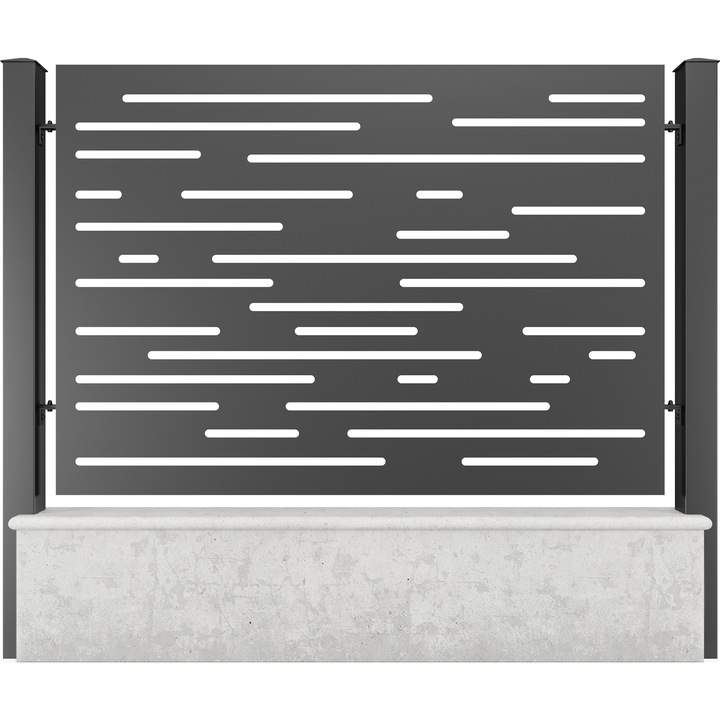 Panou gard mediu, Todome, tabla decupata 31, negru, 200 x 150 cm