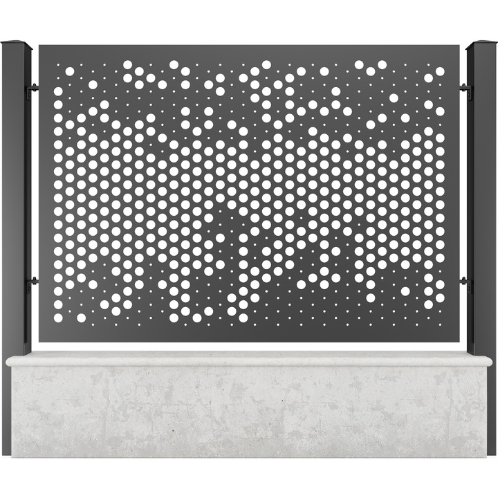 Panou gard mediu, Todome, tabla decupata 29, negru, 200 x 150 cm