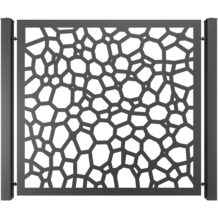 Panou gard mare, Todome, tabla decupata 33, negru, 200 x 180 cm