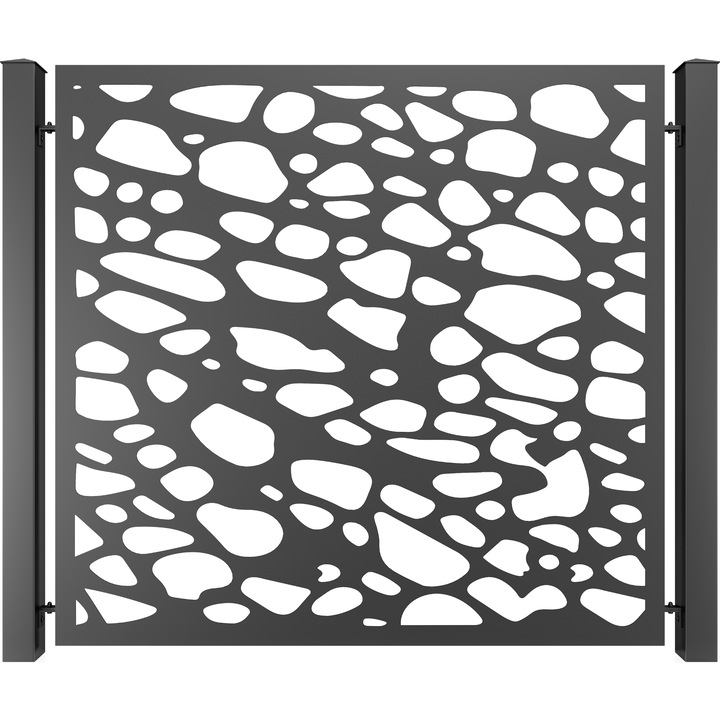 Panou gard mare, Todome, tabla decupata 35, negru, 200 x 180 cm