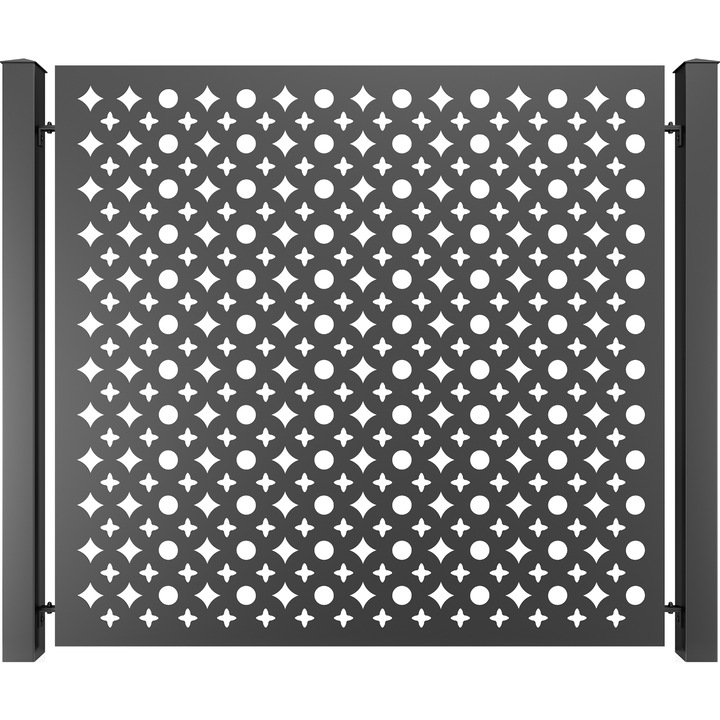 Panou gard mare, Todome, tabla decupata 40, negru, 200 x 180 cm