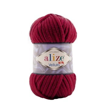 Fir Textil Alize Velluto 107, pentru crosetat si tricotat, acril, grena, 68 m Fir Textil Alize Velluto 107, pentru crosetat si tricotat, acril, grena, 68 m