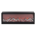 Felinar decorativ tip semineu ce imita flacara, maro, 26 x 12 x 20 cm