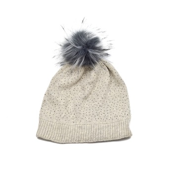 Caciula cu aplicatii stras, Tia Accesorii, crem Caciula cu aplicatii stras, Tia Accesorii, crem