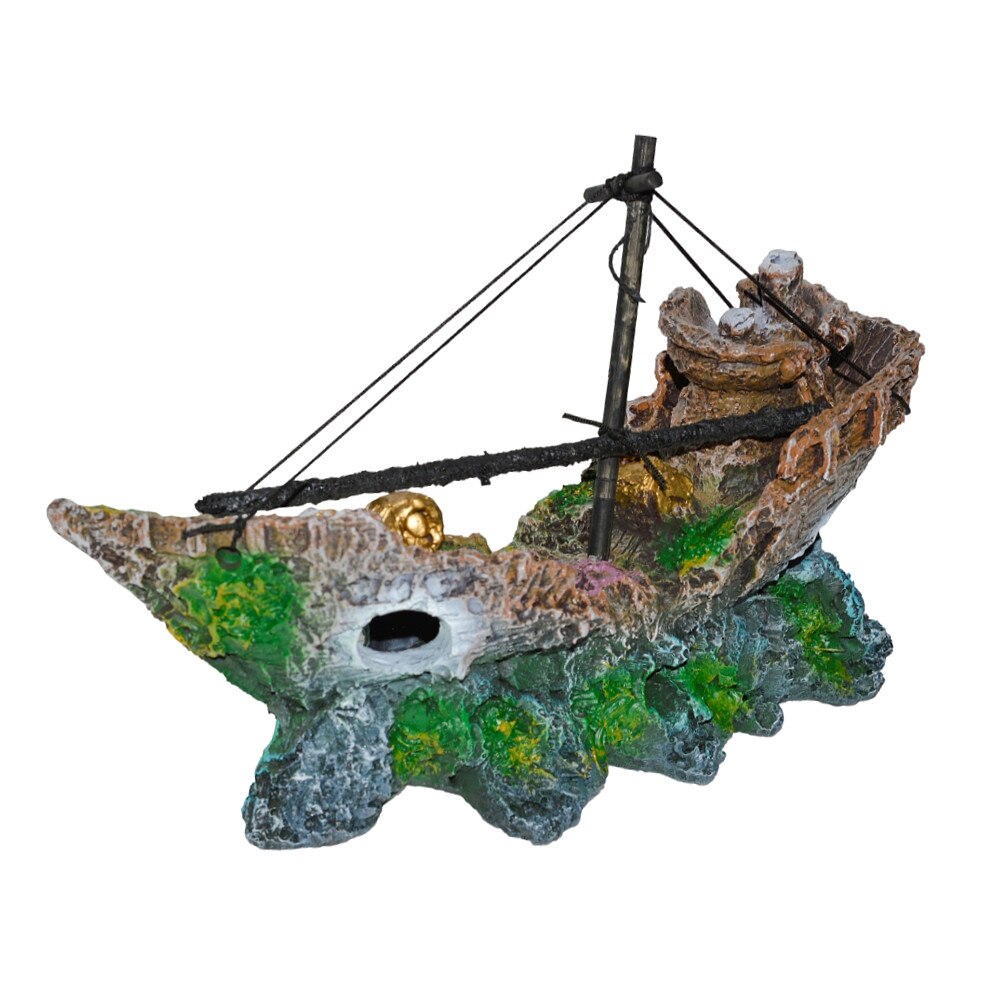 Decor acvariu epava cu catarg 26 cm