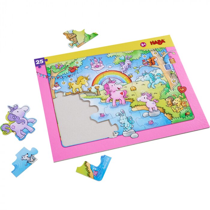 Puzzle in rama cu Unicorni, HABA, 25 piese mari, +3 ani