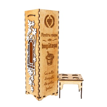 Cutie decorativa pentru sticla de vin, Personalizata cu mesaj -  Cutie decorativa pentru sticla de vin, Personalizata cu mesaj -