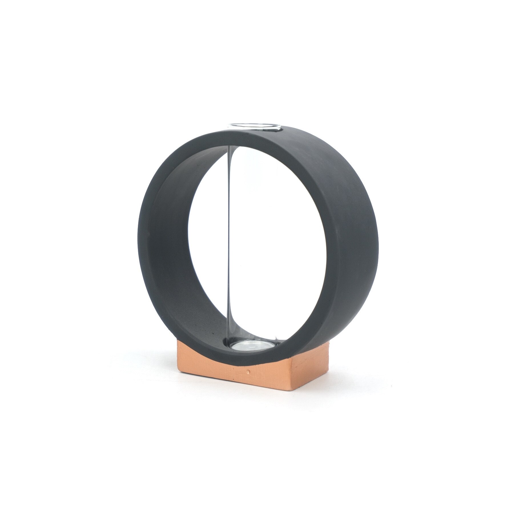 Vaza decor, din ceramica si sticla, 14 cm inaltime